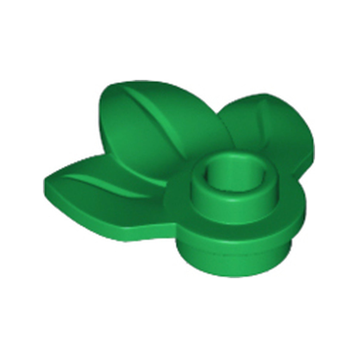 LEGO® Plant Plate, Round 1 x 1 with 3 Layered Leaves 32607 grün