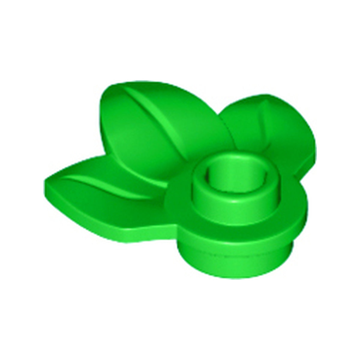 LEGO® Plant Plate, Round 1 x 1 with 3 Layered Leaves 32607 leuchtend grün