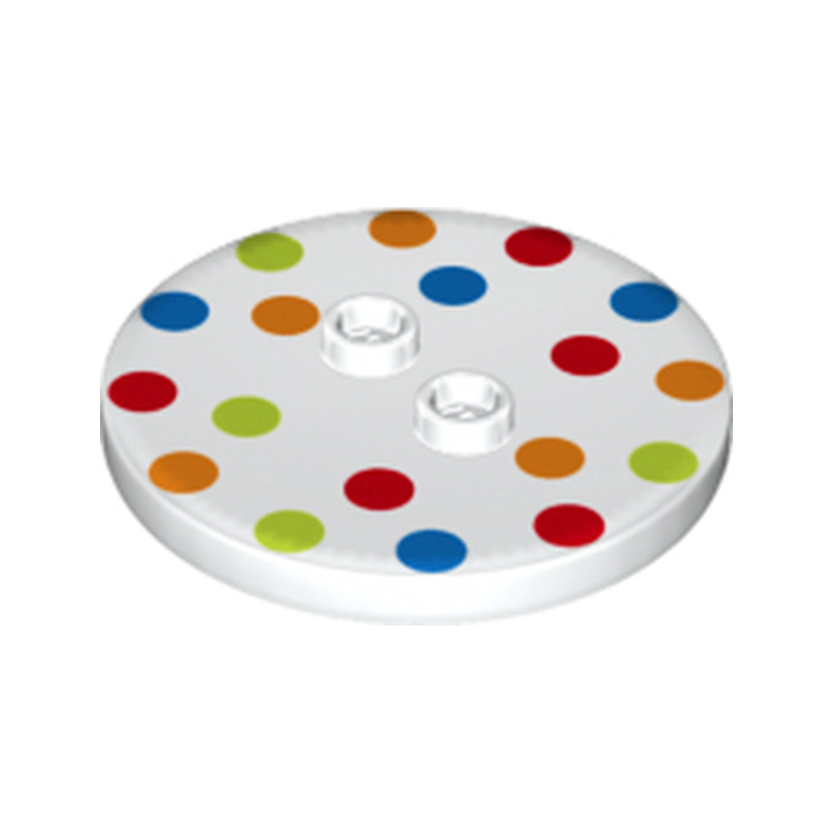 LEGO® Tile, Round 4 x 4 with 2 Hollow Studs with Polka Dot Pattern 32627pb01 weiss