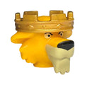 LEGO® Minifigure, Head, Modified Lion with Molded Gold Crown and Printed Eyes, Black Nose and Tan Muzzle and Beard Pattern 3331pb01 hellorange