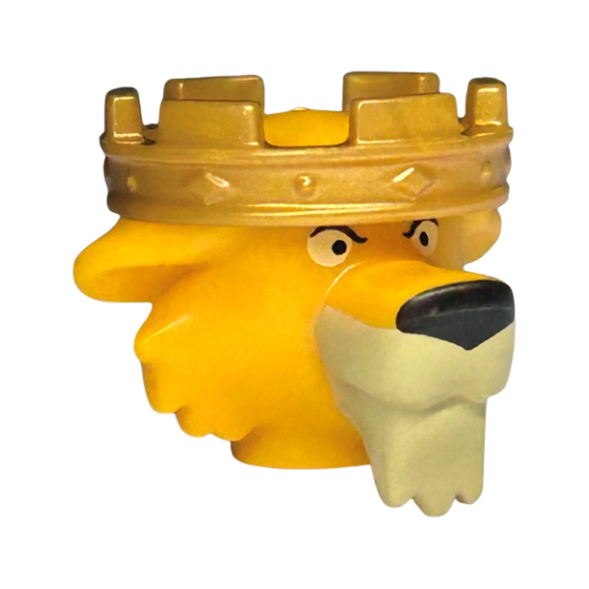 LEGO® Minifigure, Head, Modified Lion with Molded Gold Crown and Printed Eyes, Black Nose and Tan Muzzle and Beard Pattern 3331pb01 hellorange