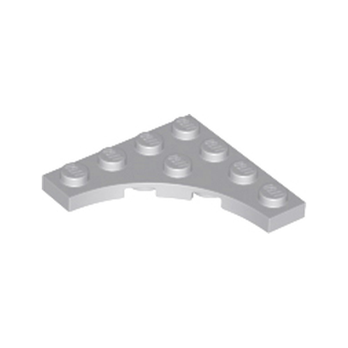 LEGO® Plate, Modified 4 x 4 with 3 x 3 Curved Cutout 35044 hellgrau