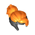 LEGO® Minifigure, Hair Combo, Tiara with Molded Orange Bangs, Top, and Ponytail Pattern 35685pb01 perldunkelgrau
