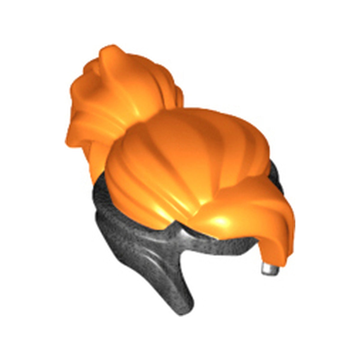 LEGO® Minifigure, Hair Combo, Tiara with Molded Orange Bangs, Top, and Ponytail Pattern 35685pb01 perldunkelgrau