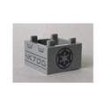 LEGO® Container, Box 2 x 2 x 1 - Top Opening with Flat Inner Bottom with Dark Bluish Gray SW Imperial Logo and Aurebesh Characters 'CARGO' Pattern 35700pb05 hellgrau