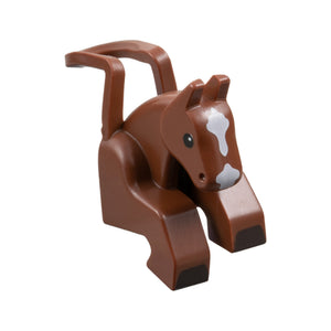 LEGO® Minifigure Costume Horse Head and Legs with Black Eyes and Hooves, White Blaze Pattern 35704pb01