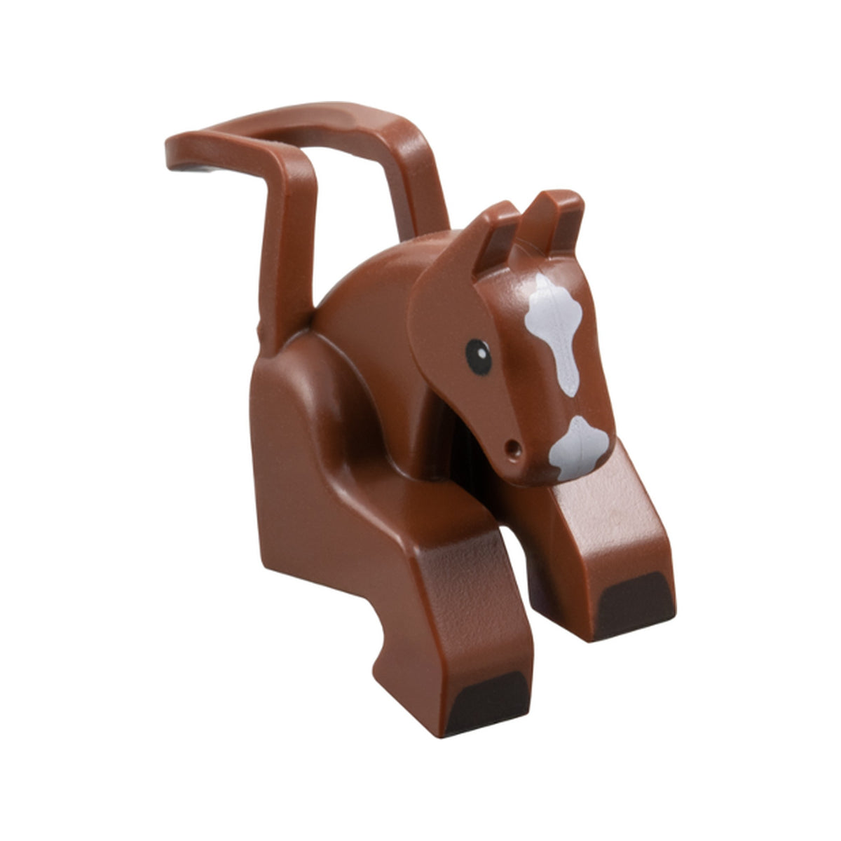 LEGO® Minifigure Costume Horse Head and Legs with Black Eyes and Hooves, White Blaze Pattern 35704pb01 braun