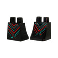 LEGO® Lower Body, Skirt with Dark Turquoise and Red Stripes, Rectangles and Circles Pattern 36036pb016 schwarz