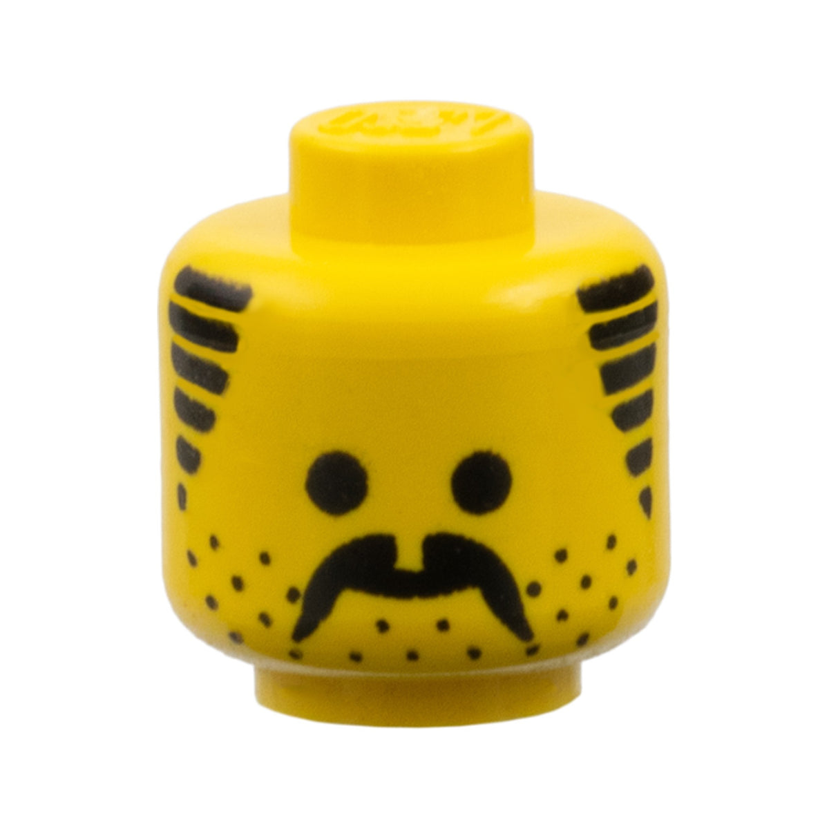 LEGO® Minifigure, Head Moustache, Stubble and Sideburns Black Pattern - Solid Stud 3626apb07 gelb