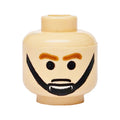 LEGO® Minifigure, Head Male Brown Eyebrows and Black Chin Strap Pattern 3626pb0074 hellnougat