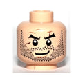 LEGO® Minifigure, Head Beard Black Angled Eyebrows and Full Beard Stubble, Scars, Chin Dimple, Smirk Pattern 3626pb0077 hellnougat