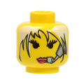 LEGO® Minifigure, Head Female with Red Lips, White Hair and Headset Pattern 3626pb0106 gelb