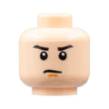LEGO® Minifigure, Head Black Eyebrows, Dark Orange Chin Dimple, Stern Pattern 3626pb0402 hellnougat