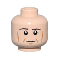 LEGO® Minifigure, Head Dark Brown Eyebrows, Medium Nougat Cheek Lines, Dimples and Chin Dimple, Neutral Pattern 3626pb0563 hellnougat