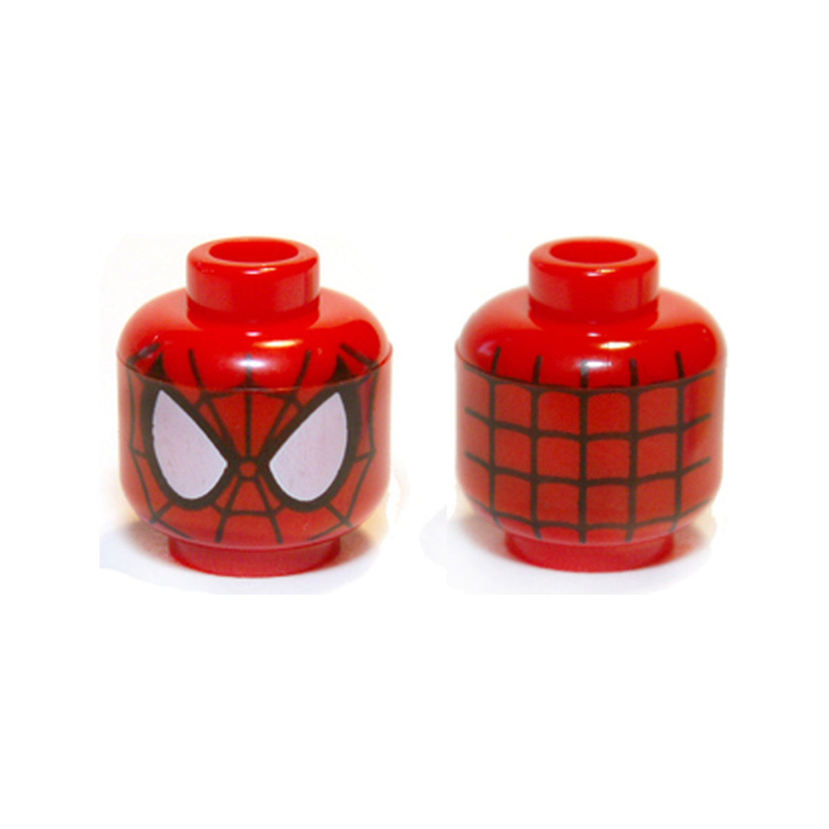 LEGO® Minifigure, Head Alien with Spider-Man Black Webbing, Large White Eyes with Black Borders Pattern 3626pb0786 rot