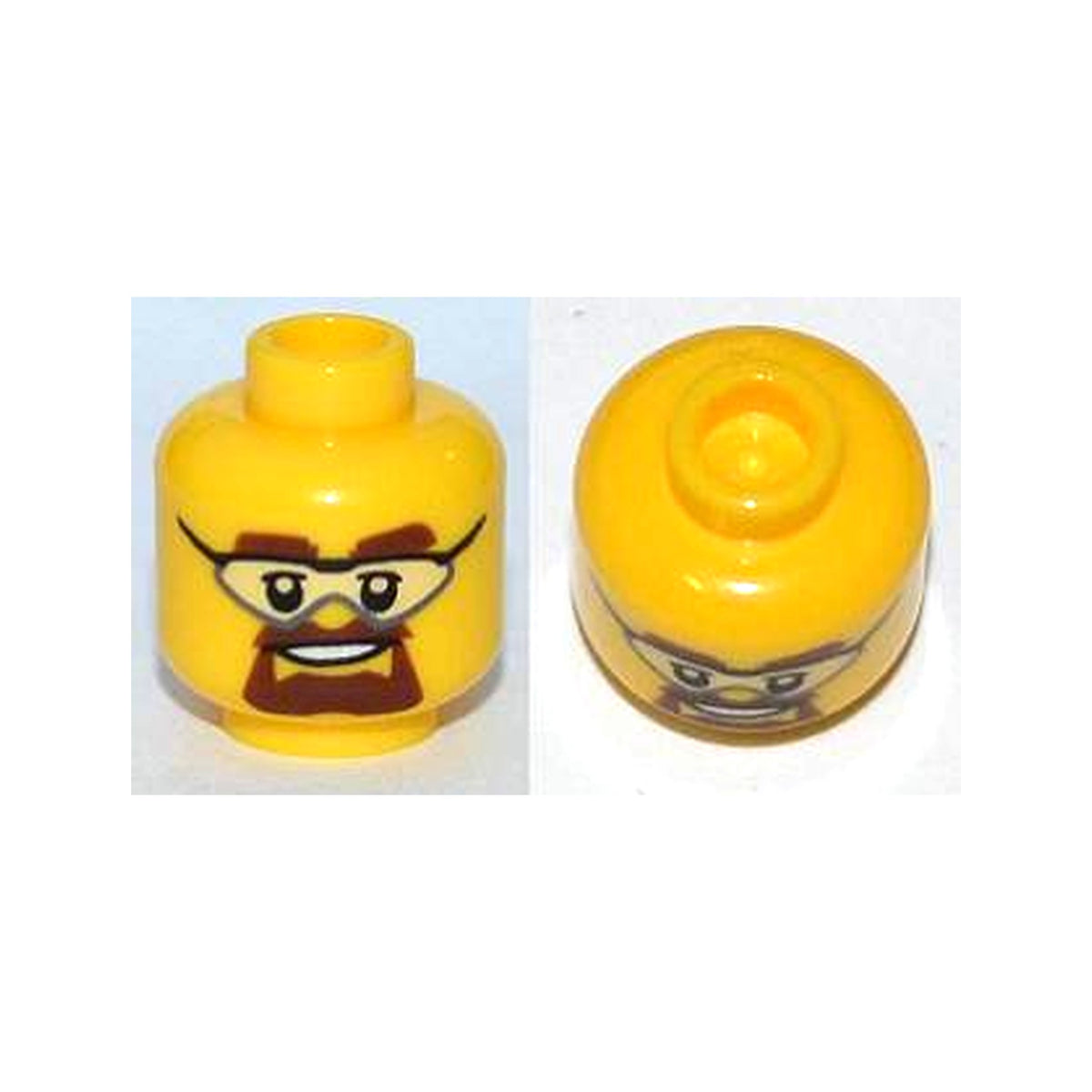 LEGO® Minifigure, Head Glasses with Safety Goggles, Brown Eyebrows and Goatee Pattern 3626pb0803 gelb