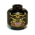LEGO® Minifigure, Head Alien with Lime Eyes, Yellow Markings, Angry Open Red Mouth with Sharp Teeth Parted Pattern 3626pb0843 schwarz