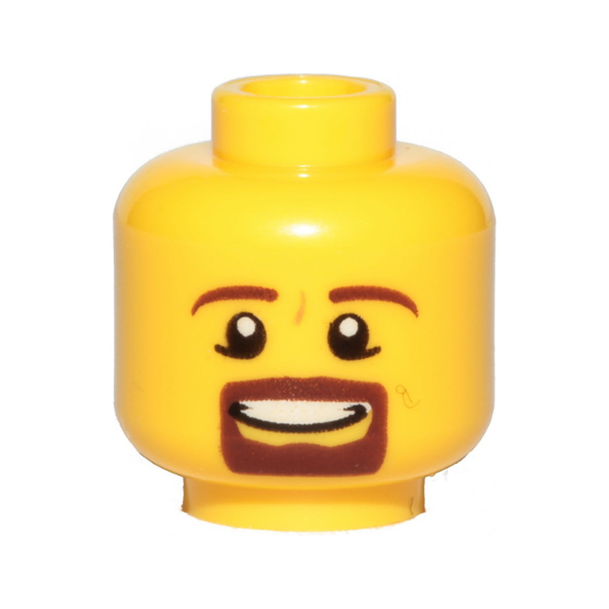 LEGO® Minifigure, Head Male Brown Beard and Eyebrows, Goatee, Pupils, Teeth Pattern 3626pb0852 gelb