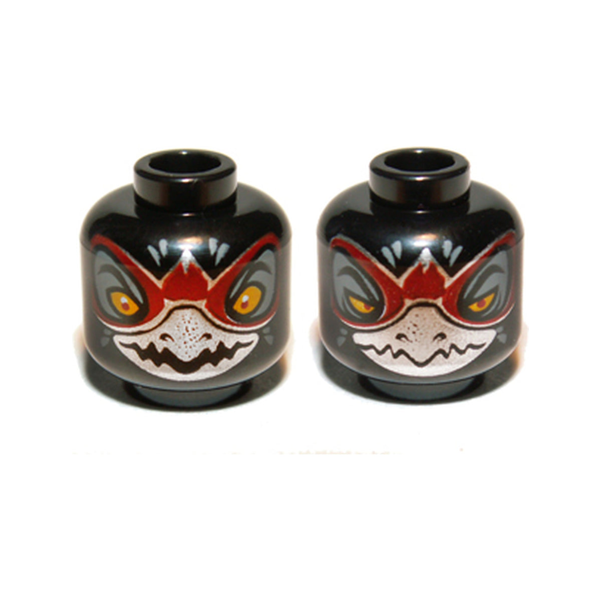 LEGO® Minifigure, Head Dual Sided Alien Chima Raven with Silver Beak and Dark Red Markings, Wide Eyes / Narrow Eyes Pattern 3626pb0891 schwarz