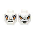 LEGO® Minifigure, Head Dual Sided Alien Chima Wolf with Yellow Eyes and Lavender Eye Shadow, Closed Mouth / Open Mouth Pattern 3626pb0973 weiss
