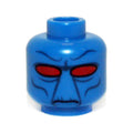 LEGO® Minifigure, Head Alien SW Duros with Large Red Eyes, Dark Blue Cheek and Forehead Lines, Neutral Pattern 3626pb0985 blau