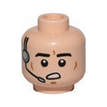 LEGO® Minifigure, Head Male Black Eyebrows, Cheek Lines, Open Mouth, Headset Pattern (SW Imperial Gunner) 3626pb1033 hellnougat