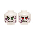 LEGO® Minifigure, Head Dual Sided Alien Female with Purple Circuitry, Green Eyes / Red Eyes Pattern (Pixal / P.I.X.A.L.) 3626pb1037 weiss
