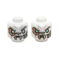 LEGO® Minifigure, Head Dual Sided Alien Chima Tiger with Copper Fang and Eye Patch, Bright Light Blue Eyes, Neutral / Angry Pattern 3626pb1139 weiss