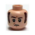LEGO® Minifigure, Head Male Brown Eyebrows and Long Sideburns, Frown and Furrowed Brow Pattern (SW Imperial Officer) 3626pb1200 hellnougat