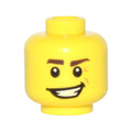 LEGO® Minifigure, Head Dark Brown Eyebrows, Crooked Smile and Laugh Lines Pattern 3626pb1214 gelb