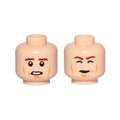 LEGO® Minifigure, Head Dual Sided Brown Eyebrows, Cheek Lines, Chin Dimple, Open Mouth / Closed Eyes Carbonite Pattern (SW Han Solo) 3626pb1247 hellnougat