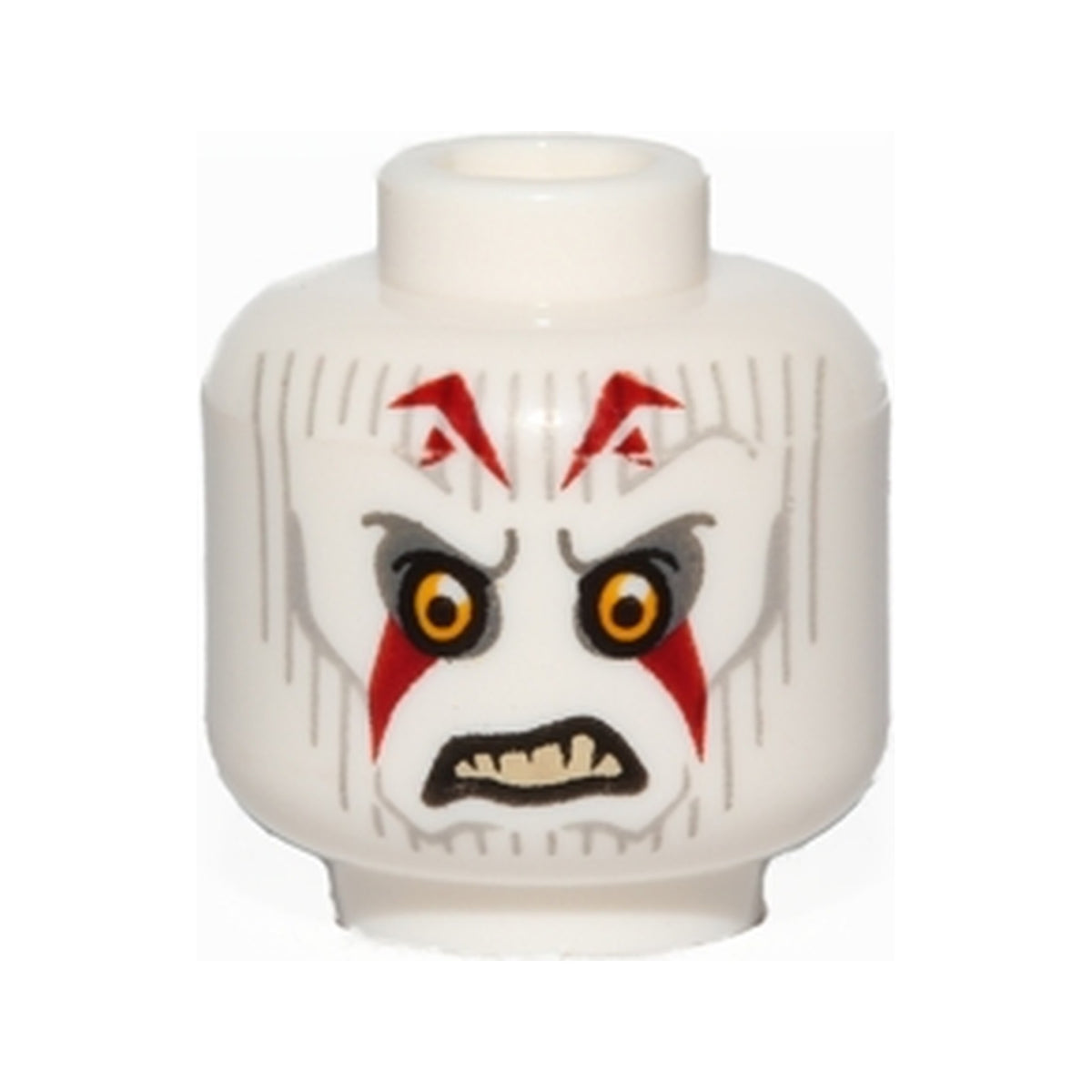 LEGO® Minifigure, Head Alien Pau'an with Yellow Eyes, Light Bluish Gray Lines and Red Markings Pattern (SW Inquisitor) 3626pb1254 weiss