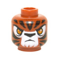LEGO® Minifigure, Head Alien Chima Tiger with Bright Light Orange Eyes, Black Nose and Stripes, White Snout and Eye Shadow, Frown Pattern 3626pb1300 dunkelorange