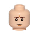 LEGO® Minifigure, Head Dark Brown Eyebrows, Medium Nougat Chin Dimple, Furrowed Brow, Neutral Pattern 3626pb1367 hellnougat