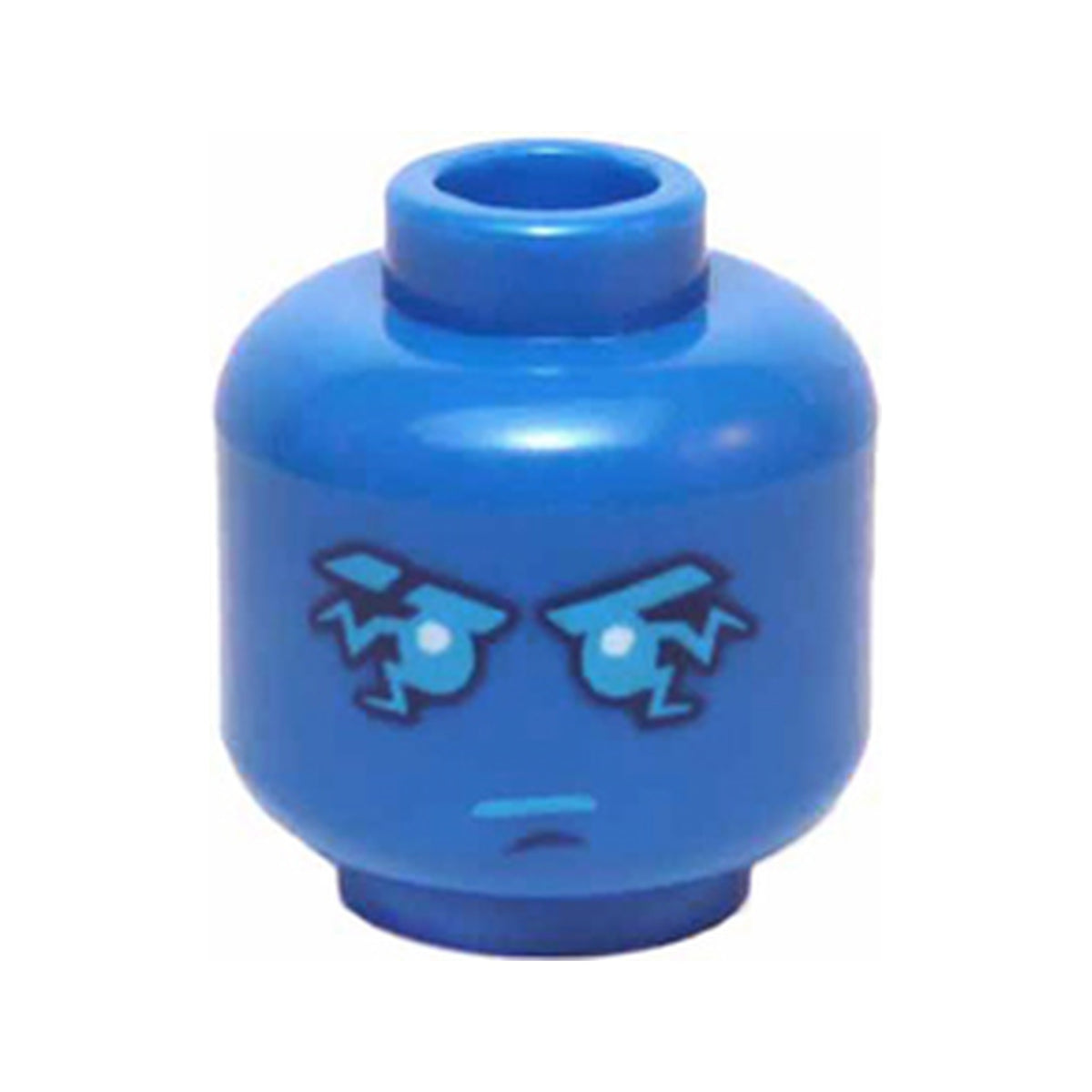 LEGO® Minifigure, Head Dark Azure Eyebrows, Mouth and Eyes with Lightning Pattern (Jay) 3626pb1415 blau