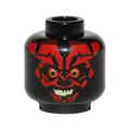LEGO® Minifigure, Head Alien with SW Darth Maul, Red Face, Evil Smile Pattern 3626pb1443 schwarz