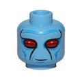 LEGO® Minifigure, Head Alien with SW Duros Dark Azure Facial Lines, Large Red Eyes, and Slight Grin Pattern 3626pb1476 medium blue