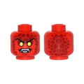 LEGO® Minifigure, Head Alien Lava Monster with Yellow Eyes, Dark Red Rocks, and Open Mouth with Fangs Pattern 3626pb1511 rot