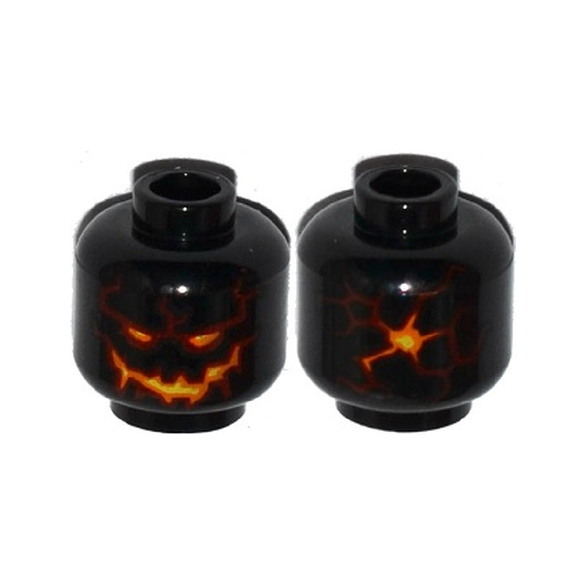 LEGO® Minifigure, Head Alien Lava Monster with Yellow and Orange Eyes and Mouth, Dark Red Cracks Pattern 3626pb1523 schwarz