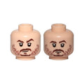 LEGO® Minifigure, Head Dual Sided Beard Stubble, Brown Eyebrows, Smile / Neutral Pattern (SW Cassian Andor) 3626pb1670 hellnougat