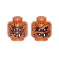 LEGO® Minifigure, Head Dual Sided Alien Snake with Black Wavy Lines, 2 Red Eyes and 2 White Fangs, Narrow Eyes / Wide Eyes, Open Mouth Pattern 3626pb1758 dunkelorange