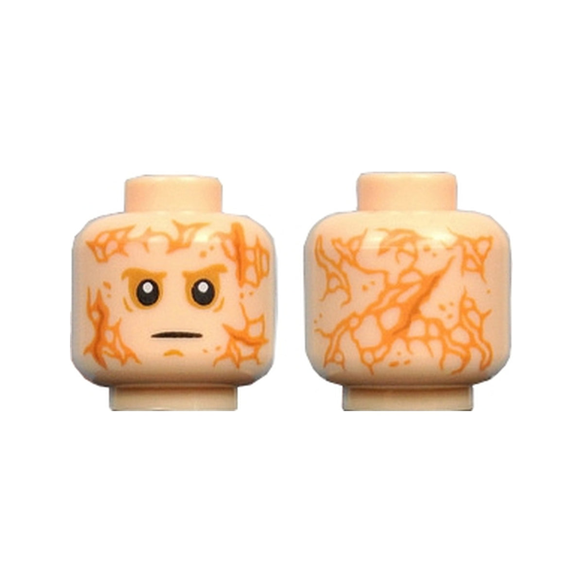 LEGO® Minifigure, Head Male Scars Front and Back, White Pupils, Black Thin Mouth Pattern 3626pb1840 hellnougat