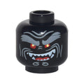 LEGO® Minifigure, Head Alien with Light Bluish Gray Bushy Eyebrows, Red Eyes, Open Mouth Crooked Smile Left Raised with Fangs Pattern 3626pb1883 schwarz