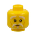 LEGO® Minifigure, Head White and Gray Eyebrows and Goatee, Dark Orange Wrinkles, Concerned Expression Pattern (Sensei Wu) 3626pb1891 gelb