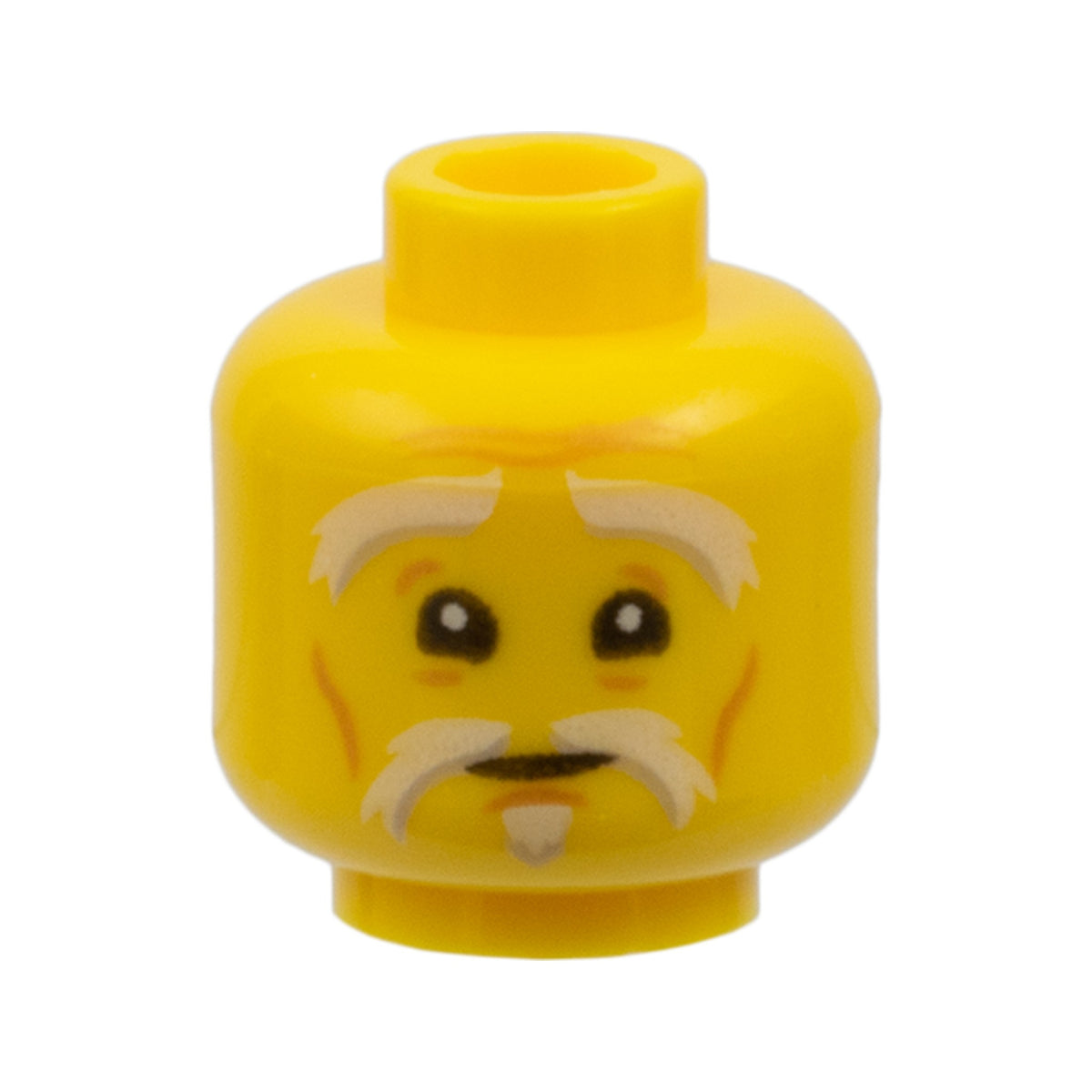 LEGO® Minifigure, Head White and Gray Eyebrows and Goatee, Dark Orange Wrinkles, Concerned Expression Pattern (Sensei Wu) 3626pb1891 gelb