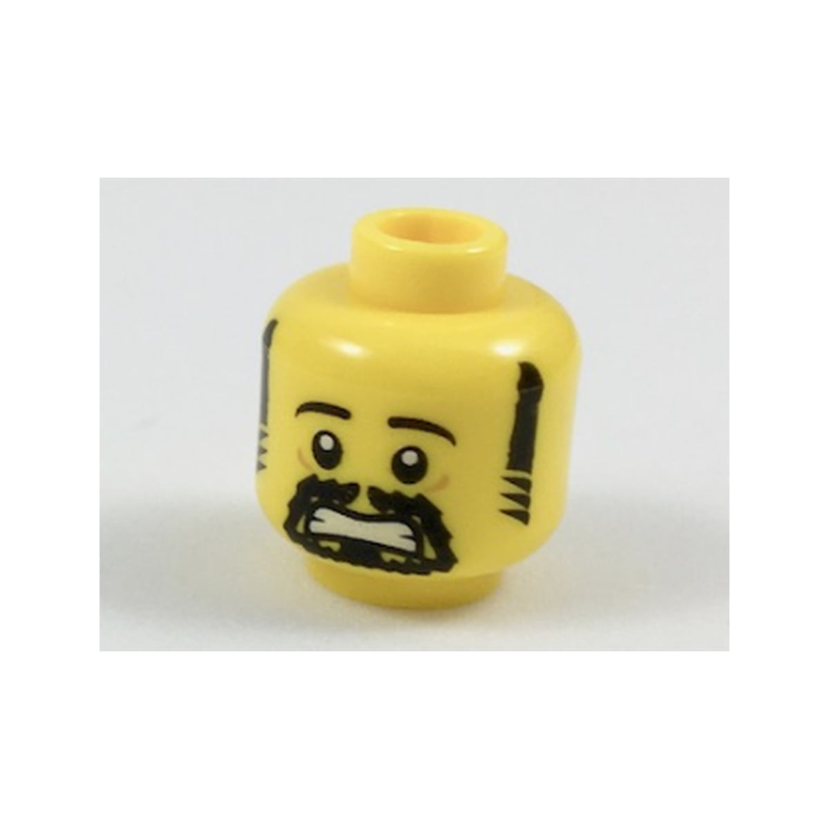 LEGO® Minifigure, Head Black Eyebrows, Sideburns and Goatee, Scared Pattern 3626pb1937 gelb