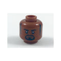 LEGO® Minifigure, Head Black Eyebrows, Sideburns and Goatee, Lopsided Grin Pattern 3626pb1959 braun