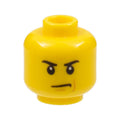 LEGO® Minifigure, Head Male Angry Eyebrows and Scowl, Reddish Brown Left Cheek Line Pattern 3626pb1973 gelb