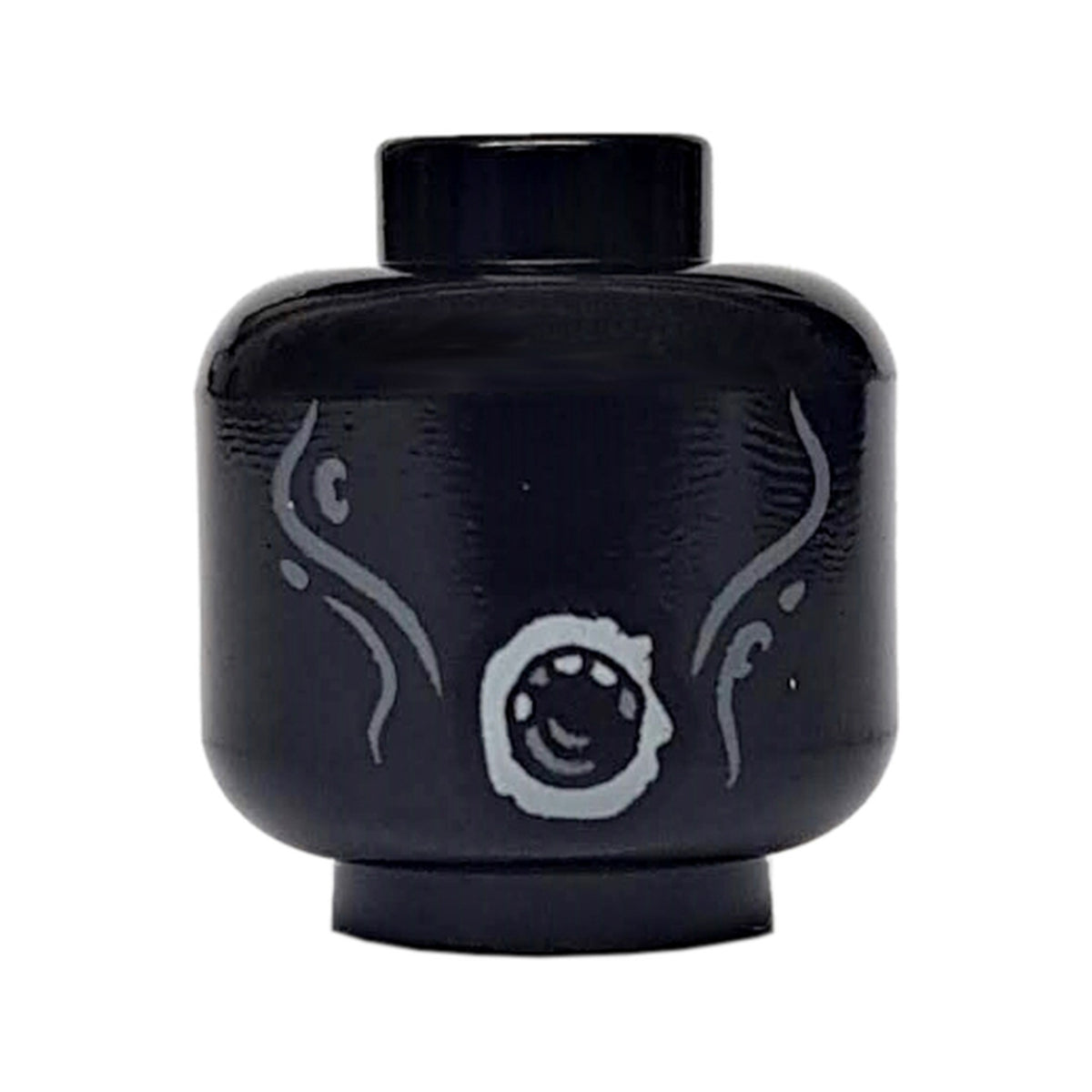 LEGO® Minifigure, Head Alien Dementor with Dark Bluish Gray Cheek Lines and Light Bluish Gray Round Mouth Pattern 3626pb2177 schwarz