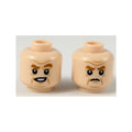 LEGO® Minifigure, Head Dual Sided Dark Orange Eyebrows, Wrinkles, Lopsided Smirk / Scowl Pattern 3626pb2182 hellnougat